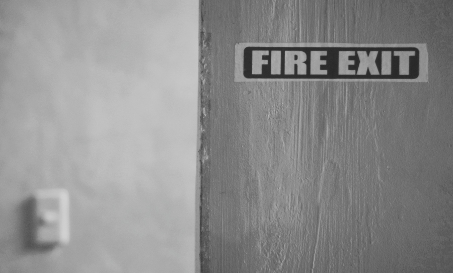 Fire exit concrete